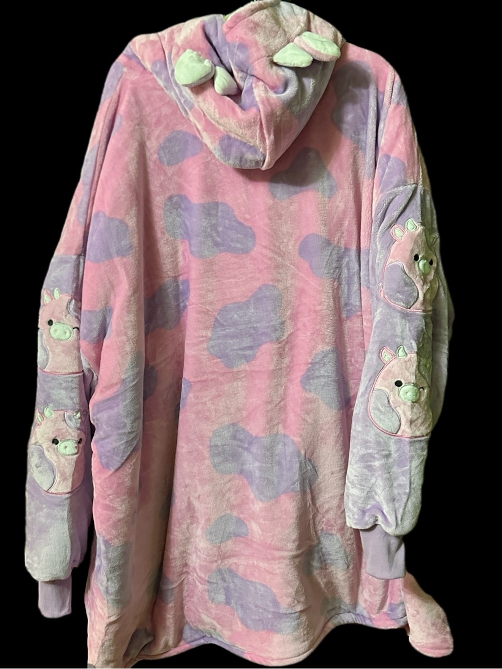 Squishmallows Women’s Hooded Plush Pullover - Pink & Lavender OS - Picture 3 of 13